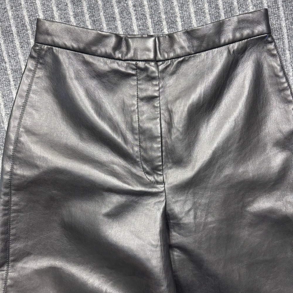 Wilfred Leather Trousers 10 Black Excellent High-Waisted Tapered (2221)